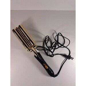 Vidal Sassoon VS184 Gold Series 3 Barrel 5/8” Hair Waver Curling Iron Crimp Wave